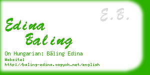 edina baling business card
