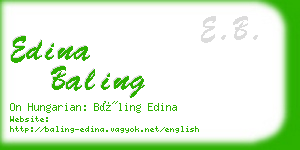 edina baling business card